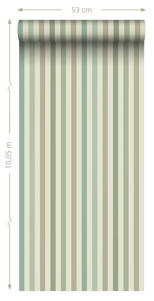 ESTAhome behang strepen groen - 50 x 900 cm - 131603 - vtwonen shop