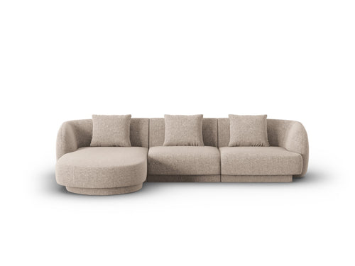 Cosmopolitan Design linker hoekbank Tulum 4-zits, chenille, beige - 156x255x70cm