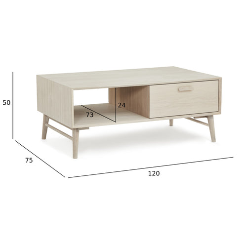 Furnhouse salontafel Porto - Witte olie - 75x120x50