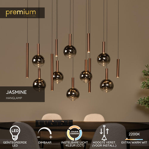 Lucide hanglamp JASMINE - Geïntegreerde LED - Koper