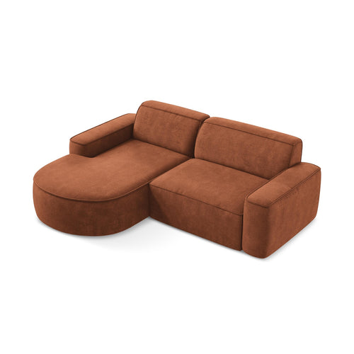 LaMiaSofa hoekbank links Melissa - chenille stof - terracotta - 224x166x70