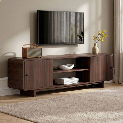 Calicosy - Tv-meubel CELENA - Donker hout 180x34x52 cm