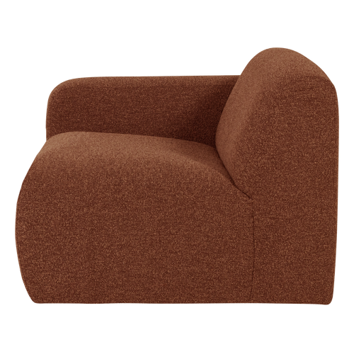 WOOOD 1-zits bank arm links Mojo Base - Bouclé - Roestbruin - 74x105x97
