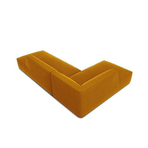 Cosmopolitan Design - Modulaire hoekbank links Siena 4-zits, flueel geel - 180x273x69cm