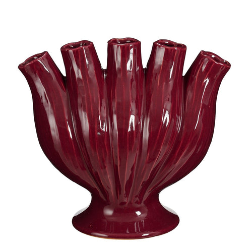 Mica Decorations Serra Tulpenvaas - L33 x B16 x H30 cm - Keramiek - Paars