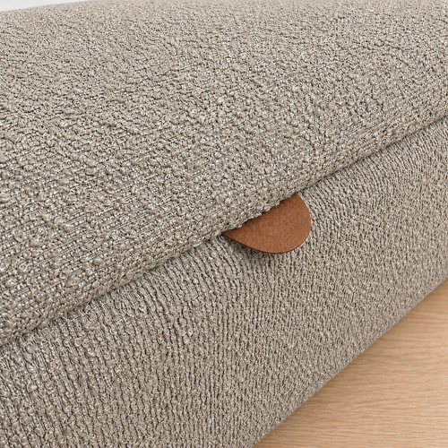 Nolon Juna bankje met opbergruimte bouclé taupe - 95 x 37 cm