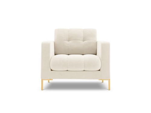 Cosmopolitan Design Fauteuil Bali flueel, lichtbeige - 96x87x75cm