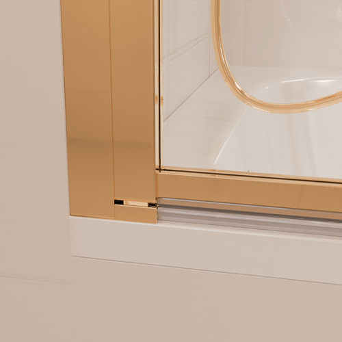 LOMAZOO badwand Salvador - draaibaar - anti kalk nano coating - helder glas - goud - 80 x 140 cm