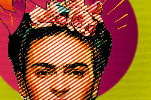 Canvas 60x40 Afdruk Frida Groen