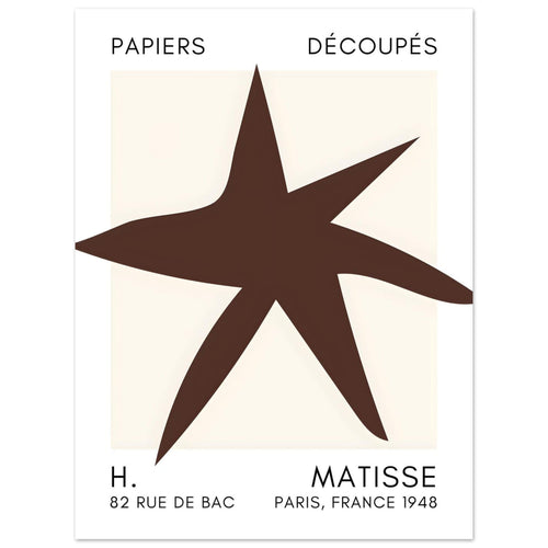 Artfulprints  Matisse – Star of the sea brown   poster 30x40 cm - vtwonen shop