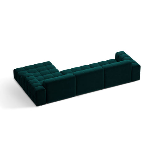 Cosmopolitan Design - Rechter hoekbank Chicago 4-zits, flueel diepe olie - 167x294x78cm