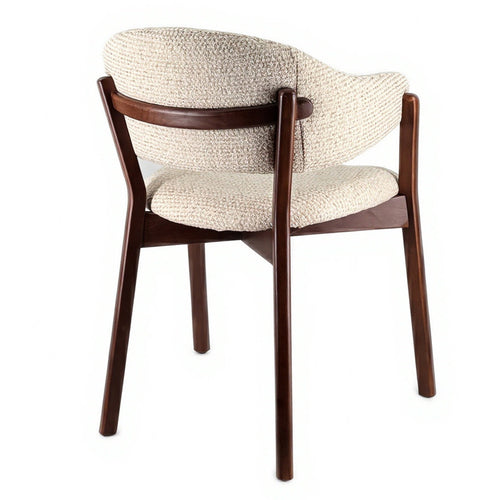 DÉJA Living Eetkamerstoel Uppsala - Beige/Walnoot - Set van 2