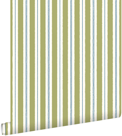 ESTAhome behang strepen groen en blauw - 50 x 900 cm - 131955