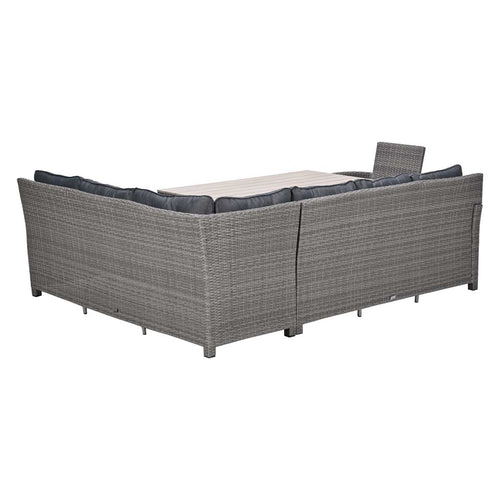 Garden Impressionslounge dining set Jaru 6-delig rechts - light teak vironwood