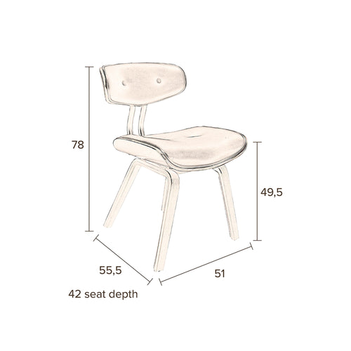 Dutchbone Blackwood Eetkamerstoel Hout/ Kunstleer Zwart - vtwonen shop