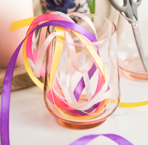 Return to Sender Glas 200 ml roze - set van 2- stapelbaar - handgeblazen