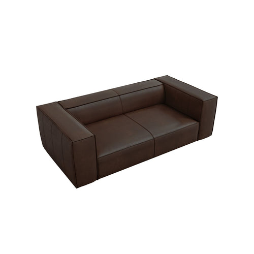 Cosmopolitan Design - Bank Turin 2-zits, echt leer donkerbruin - 100x212x68cm