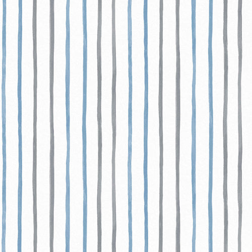 Laura Ashley vliesbehang Painterly Stripe - blauw - vtwonen shop