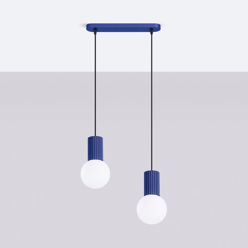 Sollux Lighting Hanglamp HALO 2L ultramarijn - 33,5x6x120cm