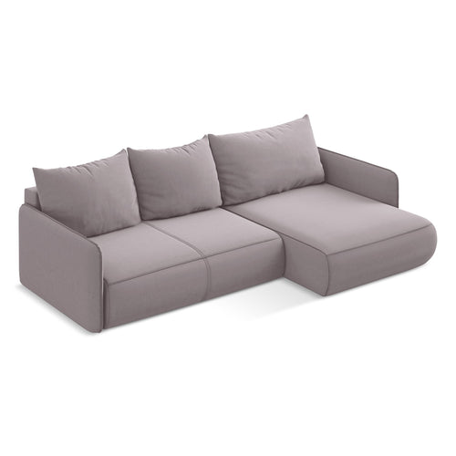 LaMiaSofa hoekbank rechts Palermo - velours - lavendel - 240x148x86