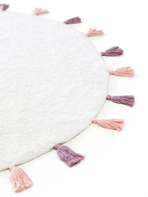 benuta wasbaar kindervloerkleed Malu - roze - ø 80 cm