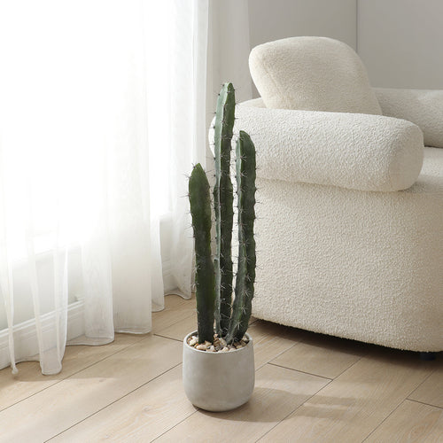 Sia Deco - Cactus in een keramische pot 80cm - Groen - Polyester - H80 - vtwonen shop