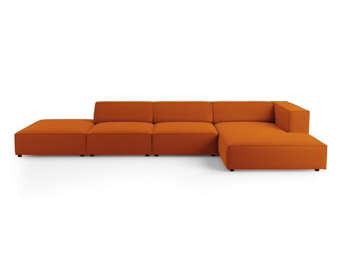 Cosmopolitan Design rechter hoekbank Arendal 5-zits, flueel, terracotta - 166x341x70cm