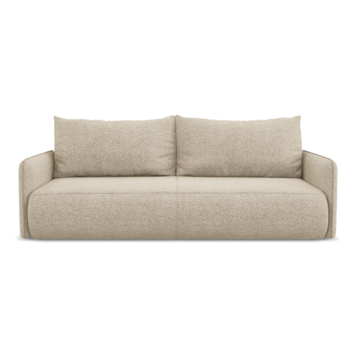 LaMiaSofa 3-zits slaapbank Palermo - chenille stof - donkerbeige - 216x105x86