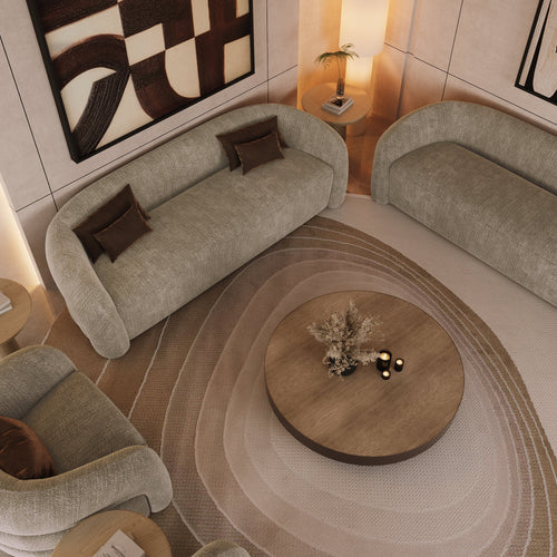 Sia Home - Rechte bank VICTORIA - Fluweel met structuur - Mol - 220cm