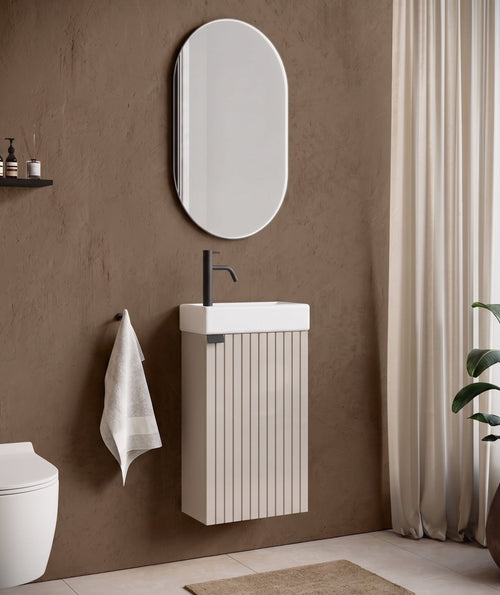 Badplaats Toiletmeubel Bosco 40 x 22 cm – Beige – Fonteinmeubel met Wastafel