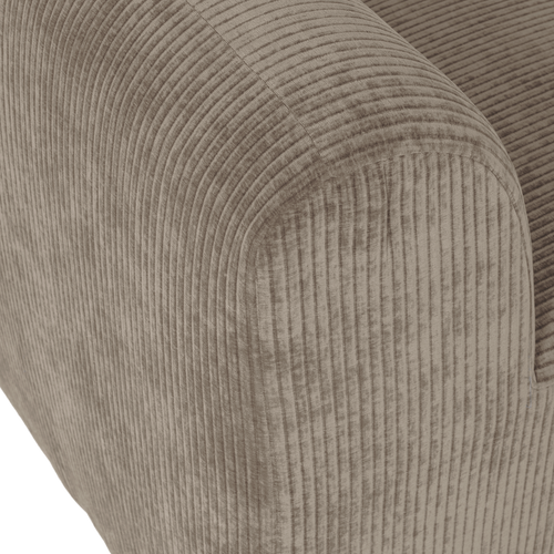 WOOOD eetbank 164 cm rugleuning Mojo Base - Rib - Donkerzand - 83x164x76