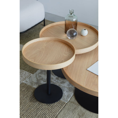 Housecraft Living Yuri Bijzettafel Rond 56x56 cm Hout Eiken - Bruin