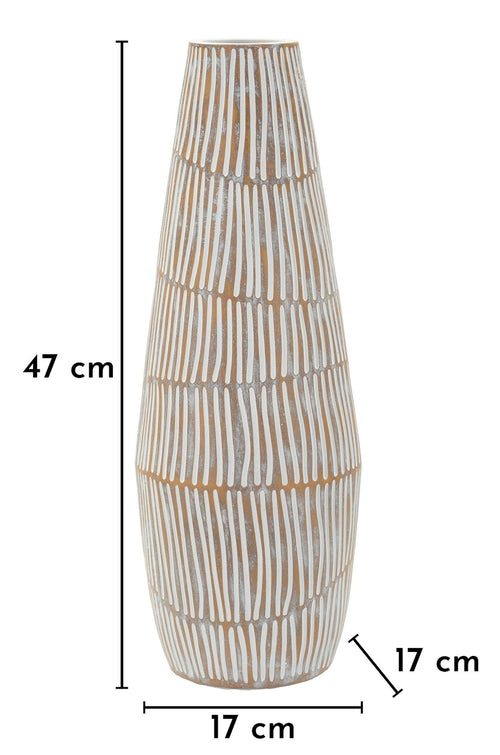 Mauro Ferretti vaas - Ø 17x47 cm - beige