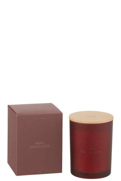 J-Line geurkaars Accords Essentiels - Rose Séduisante - glas - rood - 52U