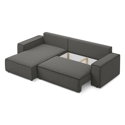 LaMiaSofa hoekbank links Livorno - velours - staal - 290x185x82
