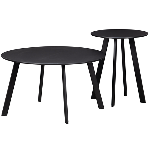 WOOOD bijzettafel tuin Fer - Metaal - Zwart - 40xØ70