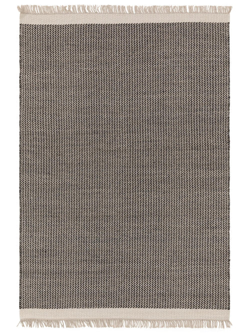 benuta wollen vloerkleed Kim - zwart/wit - 200x300 cm
