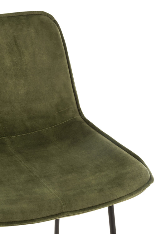 J-Line barstoel Laurent - metaal/textiel - groen - 2 stuks