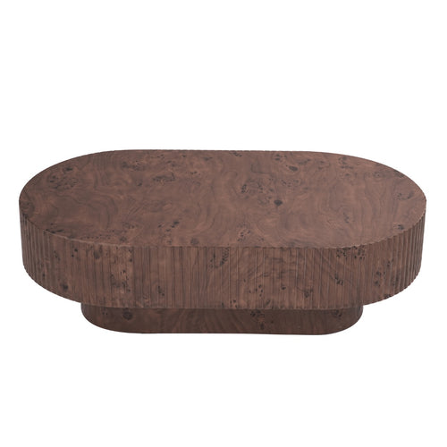 Giga Meubel Salontafel Jelte - Ovaal Walnoot Hout - 110x60x36cm