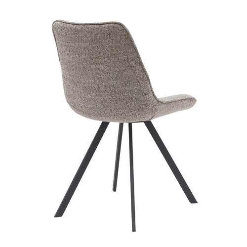 Giga Meubel Eetkamerstoel Mika - Stof/Metaal - Taupe - Set van 2 - vtwonen shop