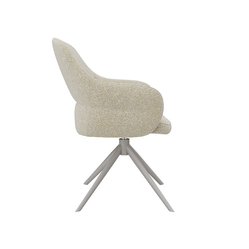 LABEL51 Eetkamerstoel Bern - Naturel Bouclé - Draaibaar - vtwonen shop