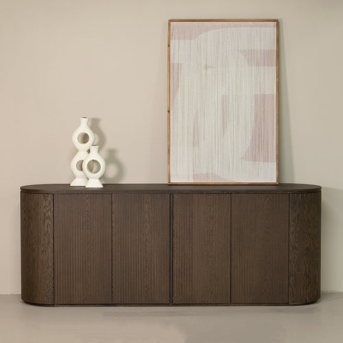 DÉJA Living Dressoir Laurel - Eikenhout - Donkerbruin - 215cm - vtwonen shop