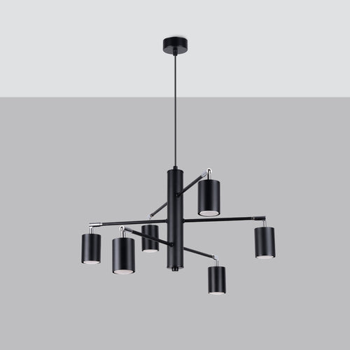 Sollux Lighting Kroonluchter LEMMI 6 zwart - 77x77x125cm