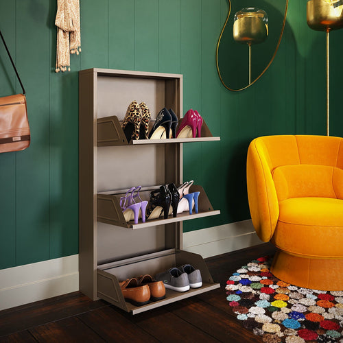 Kare Design Schoenenkast Caruso - taupe - 3 laden
