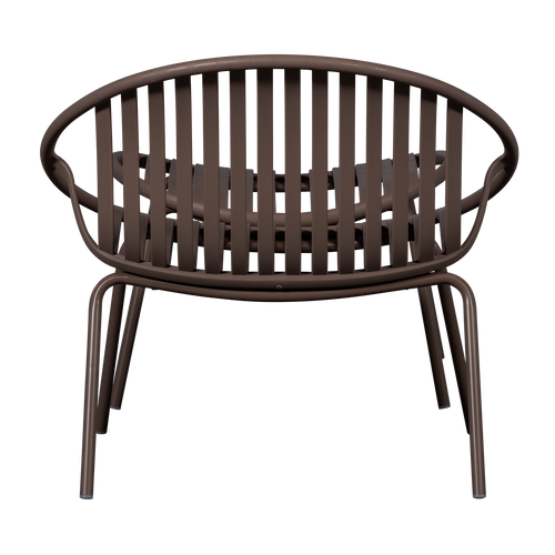 WOOOD loungestoel met hocker Bruce - Polypropeen/Metaal - Paars/Bruin - 73x81x72