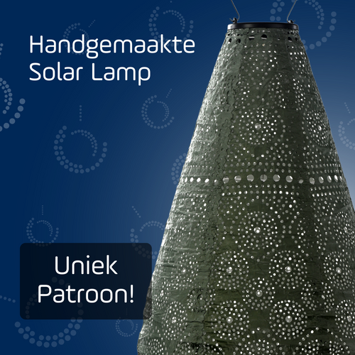 Lumiz solar lampion - spectare drop - 28 cm - sage green