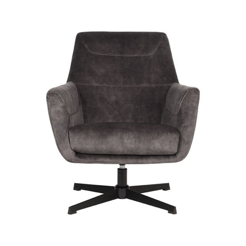 LABEL51 Fauteuil Toby - Antraciet Velvet - Draaibaar - vtwonen shop
