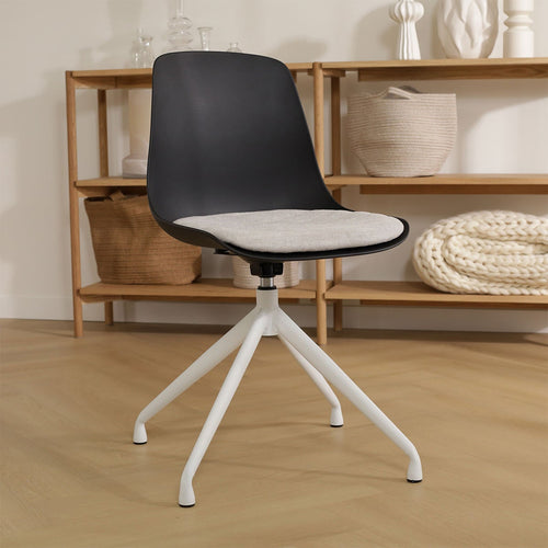 Nolon Nola-Liv Eetkamerstoel Zwart - Beige - Draaibaar - Wit - vtwonen shop