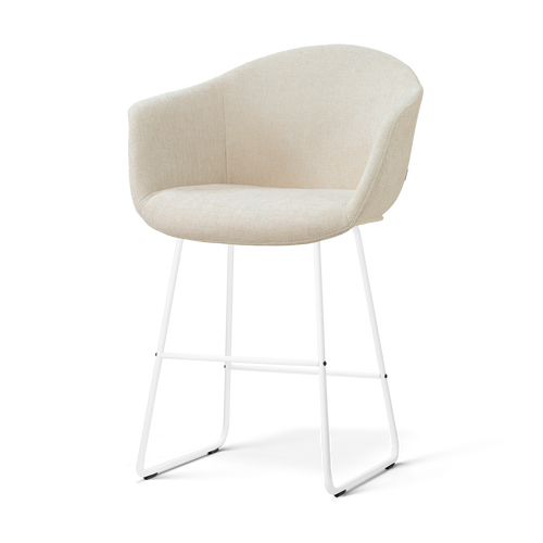 Nolon Nino-Otis Barkruk Cottonbeige - Wit Onderstel - 65 Cm