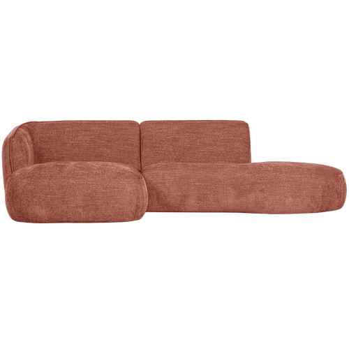 WOOOD chaise longue links Polly - Polyester - Roze - 71x258x150/105 - vtwonen shop